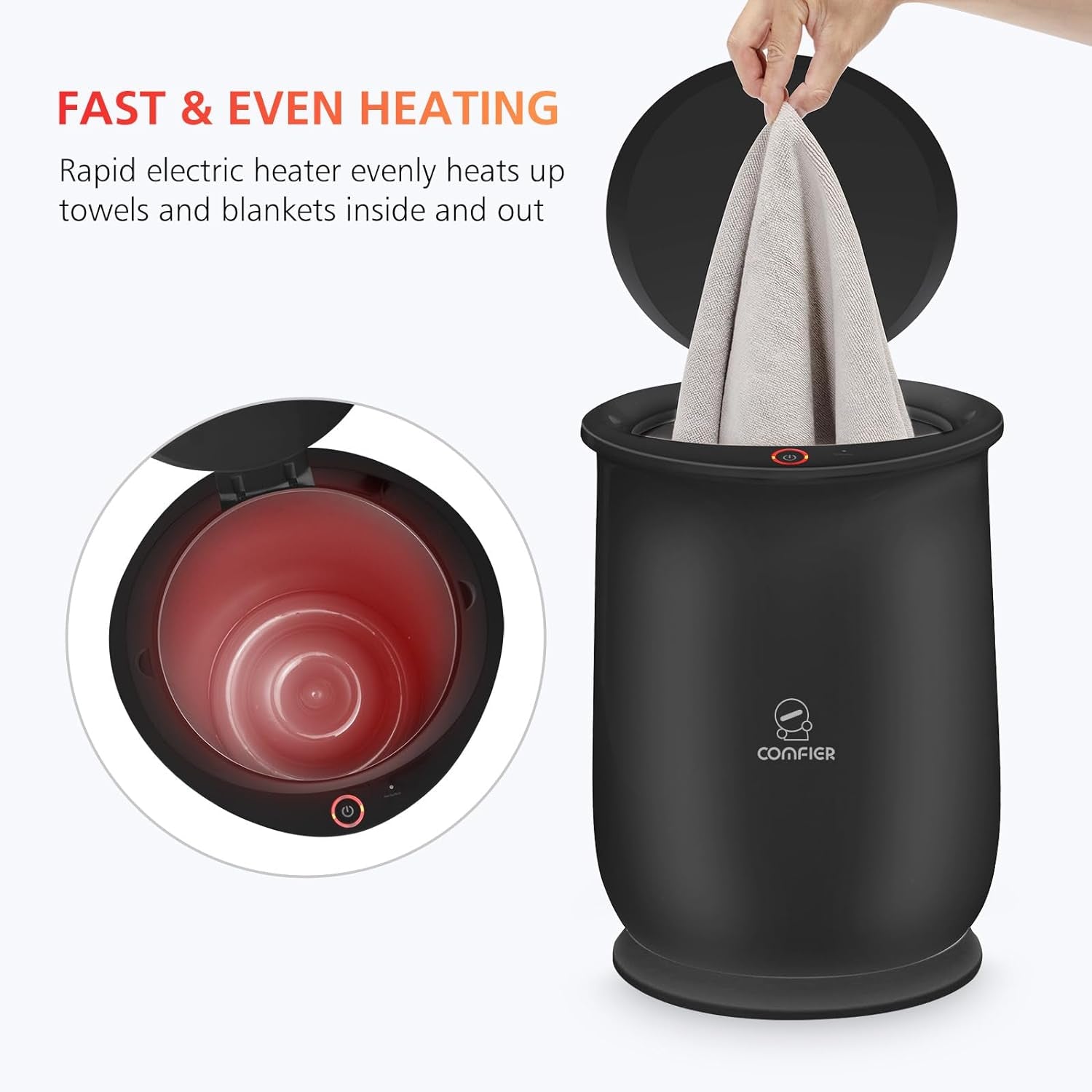 Hot Towel Warmers for Bathroom, Gifts for Dad,Him,Her, Large Towel Warmer, Heat Towels in 10 Minutes, Blanket Warmers for Home, Auto Shut Off, Bathrobes, Baby Blanket(Black)