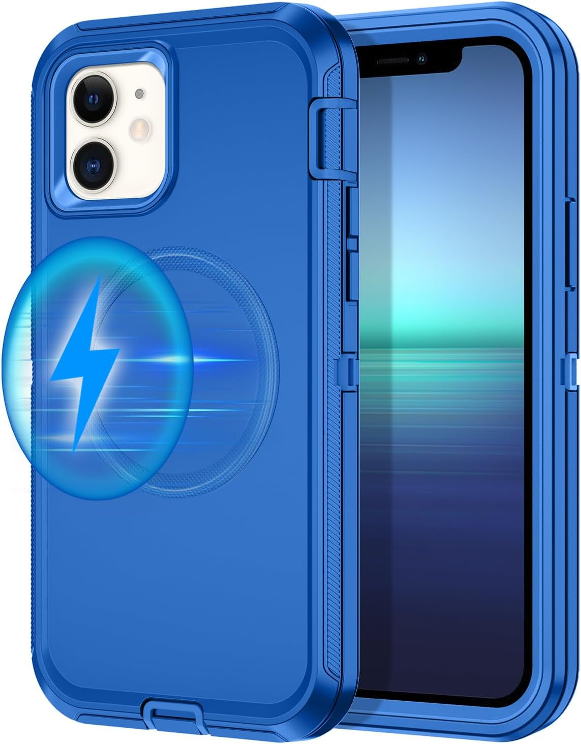 For Iphone 16E Case [Compatible with Magsafe] Shockproof 3-Layer Full Body Protection [Without Screen Protector] Rugged Heavy Duty Cover Case for Apple Iphone 16E 6.1",Turquoise