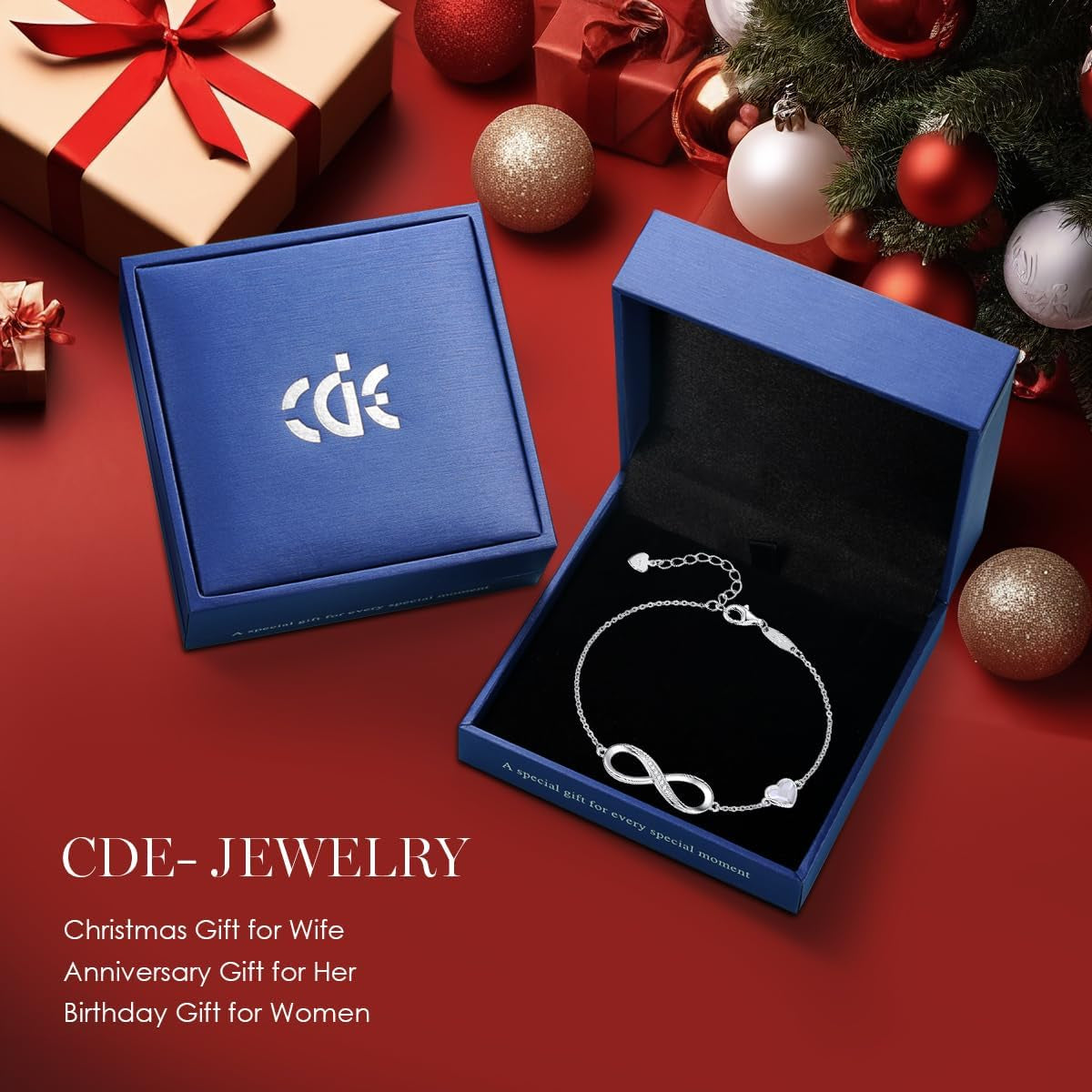 Infinity Heart Birthstone Charm Link Bracelet for Women 925 Sterling Silver Adjustable Valentines Mother'S Day Gift Anniversary Jewelry Birthday Gifts for Women Wife Girlfriend Her