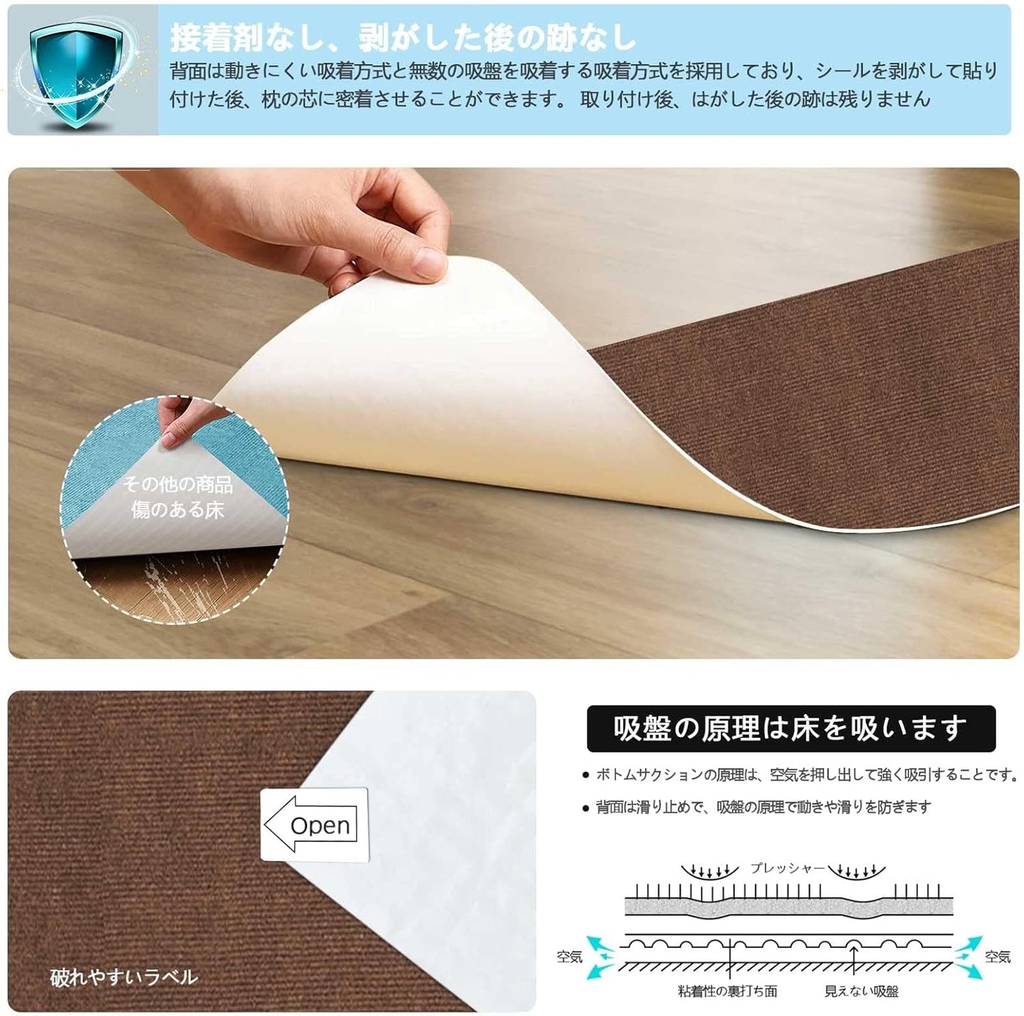 8" X 30" (15 in Pack) Non-Slip Stair Treads Carpet for Wooden Steps, Self-Adhesive Stair Treads Mat, Safety Indoor Stair Runner Mats, anti Slip Stair Rugs for Kids Elders and Dogs，Brown