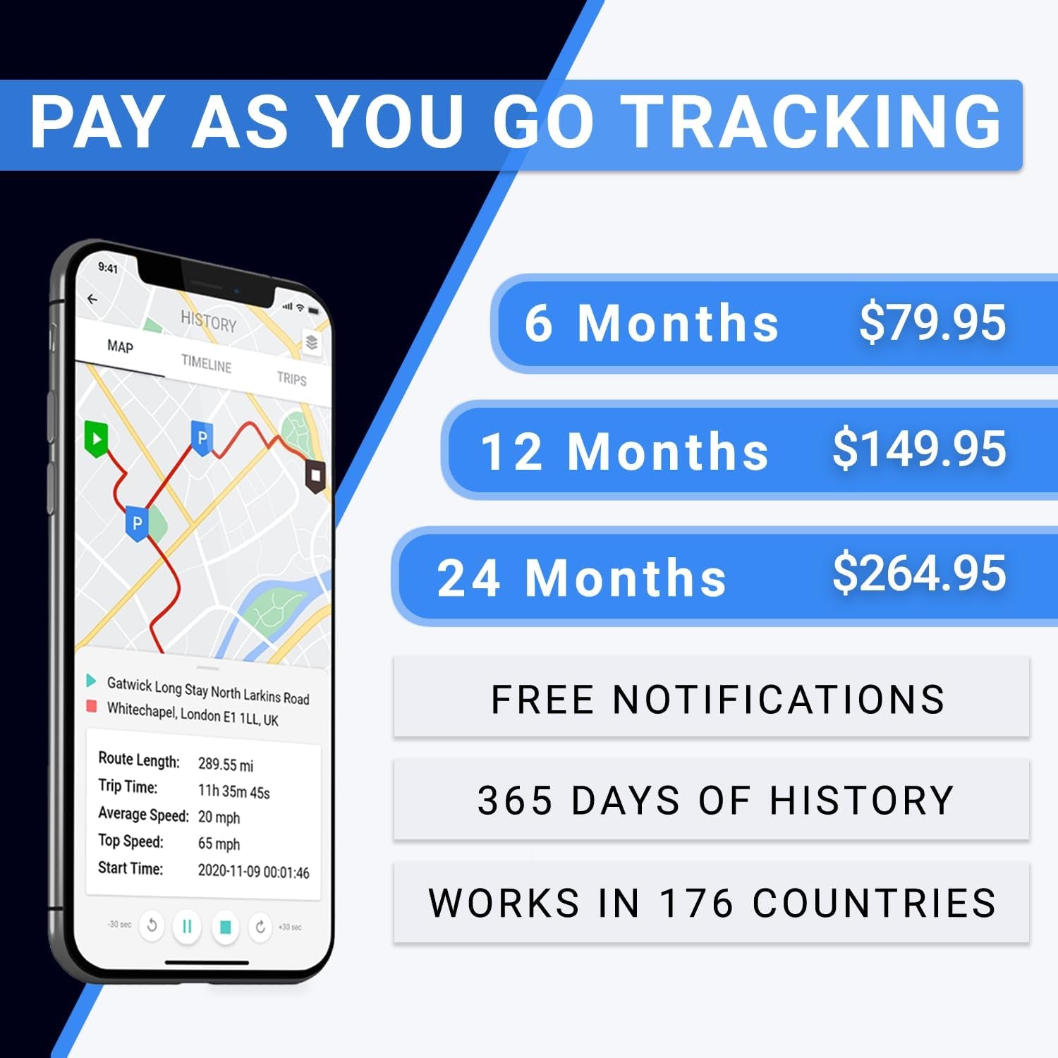 104 PRO 4G Magnetic GPS Tracker – Pay as You Go Portable Vehicle, Car, Truck, Van, Asset, Trailer Tracking Device with up to 90 Days Stand by Time Car Tracker Devices (104 Pro 4G plus - 20,000 Mah) TRUCK DRIVER