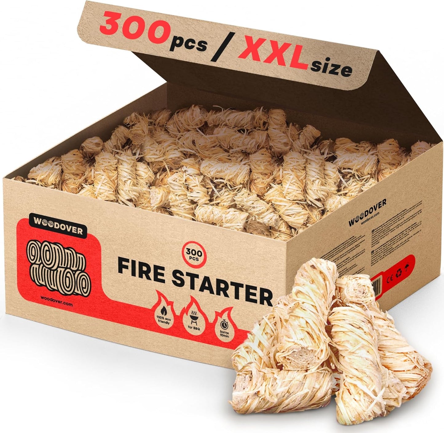 150 Pcs Fire Starters for Campfires, Charcoal Fire Starter for Fireplace, Wood Stove, BBQ Fire Starters for Grill, Chimney Charcoal Starter, Firestarters for Outdoor Fire Pit, Wax Firestarter Sticks