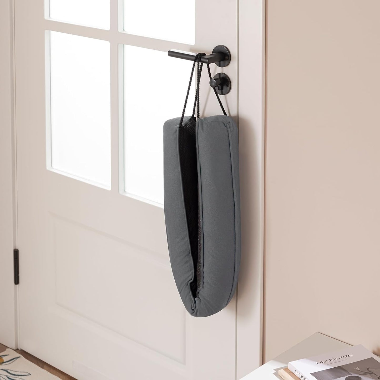 32 Inch Door Draft Stopper with Removable Cover for Gaps up to 3 Inch, Machine Washable Noise and Air Blocker for Bottom of Door and Window, Grey