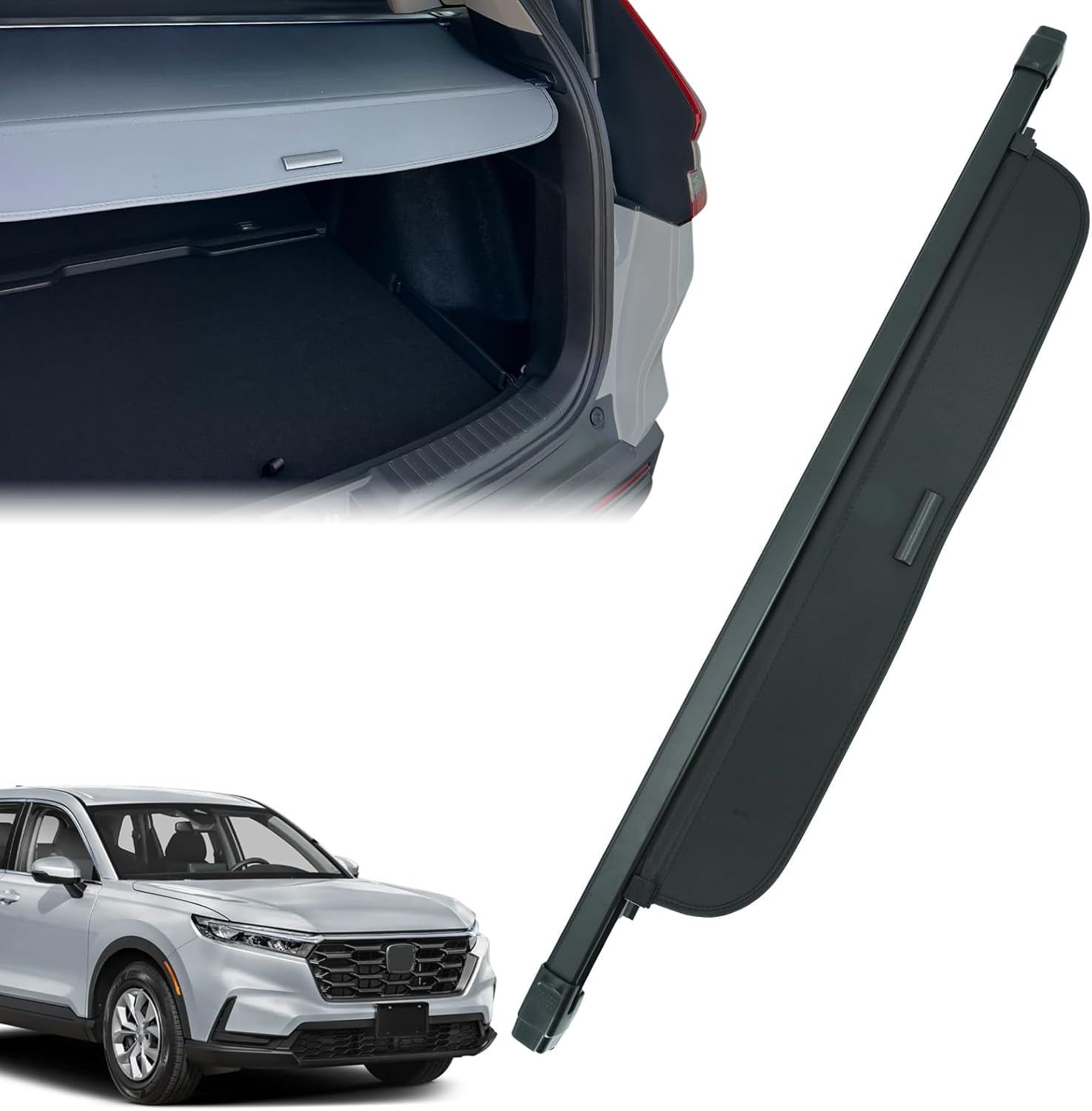 Trunk Cargo Cover for Honda CRV 2023-2025, with Carbon Fiber Texture Ends, anti - Peeping Retractable Security Shade for Privacy, CRV Accessories, 08Z07-3A0-110.