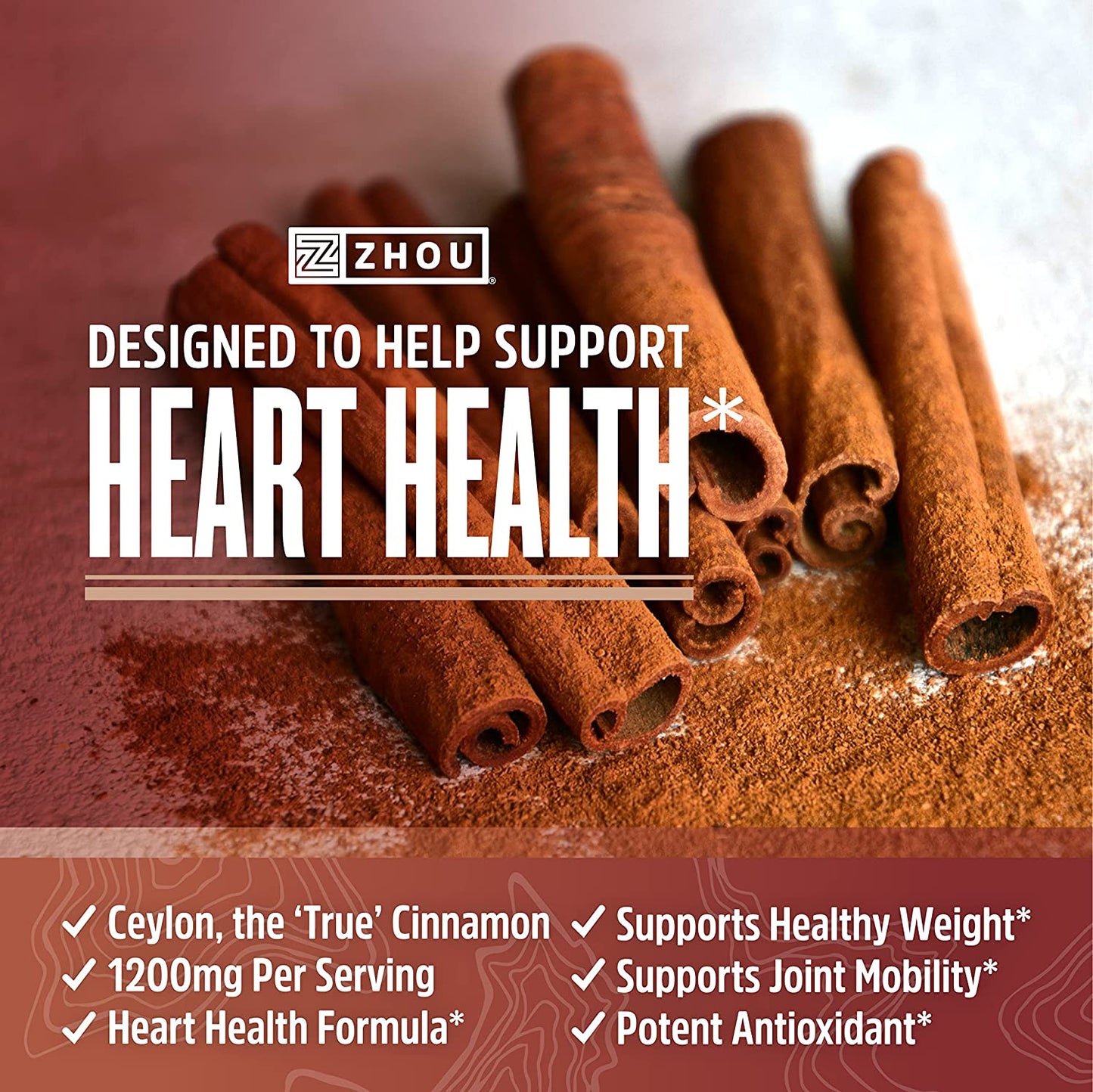 Ceylon Cinnamon | Supports Heart Health and Joint Mobility | True Cinnamon Native to Sri Lanka | 30 Servings, 60 CT TLBH