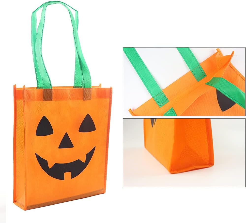Adult Pumpkin Costume, 3 PCS Halloween Pumpkin Cosplay Set Included Pumpkin Bag (9.8 X 11.8 Inch)