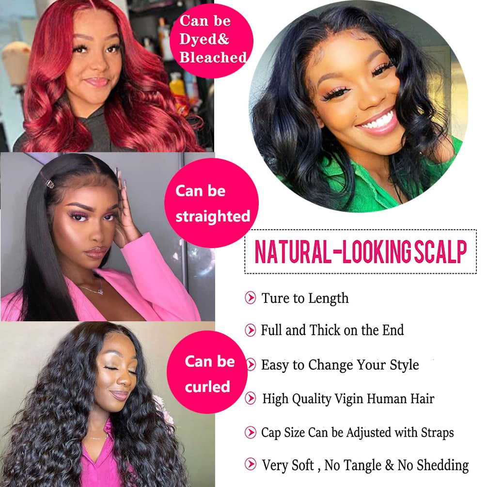 Body Wave Bundles with Closure Human Hair 3 Bundles with Closure(16 18 20+14) Brazilian Body Wave 100% Unprocessed Virgin Human Hair Bundles with 4X4 Lace Closure Free Part Natural Color for Black Wom