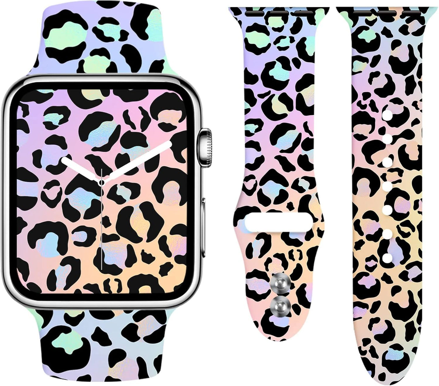 Leopard Print Compatible with Apple Watch Band for Women 38Mm 40Mm 41Mm, Cheetah Print Sport Strap for Iwatch Series SE 8 7 6 5 4 3 2 1, Gradient Leopard
