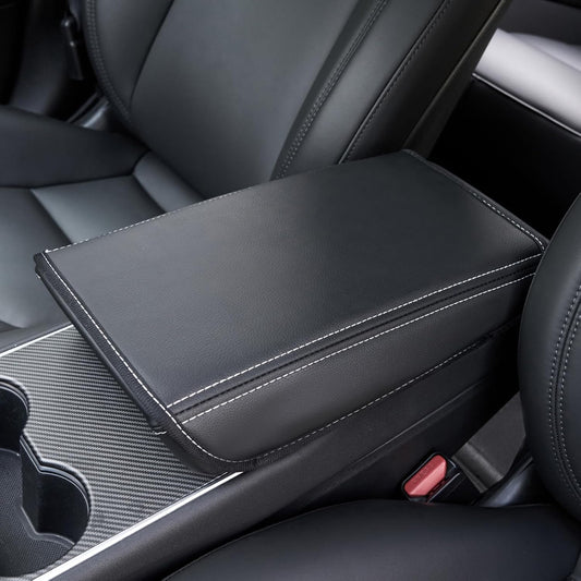 Tesla Model 3/Y Armrest Accessories -  Center Console Cover for Tesla - Car Armrest Box Cover Decoration Interior for Model 3 2017-2022 2023 2024 or Model Y 2020-2022 2023 2024 - Black
