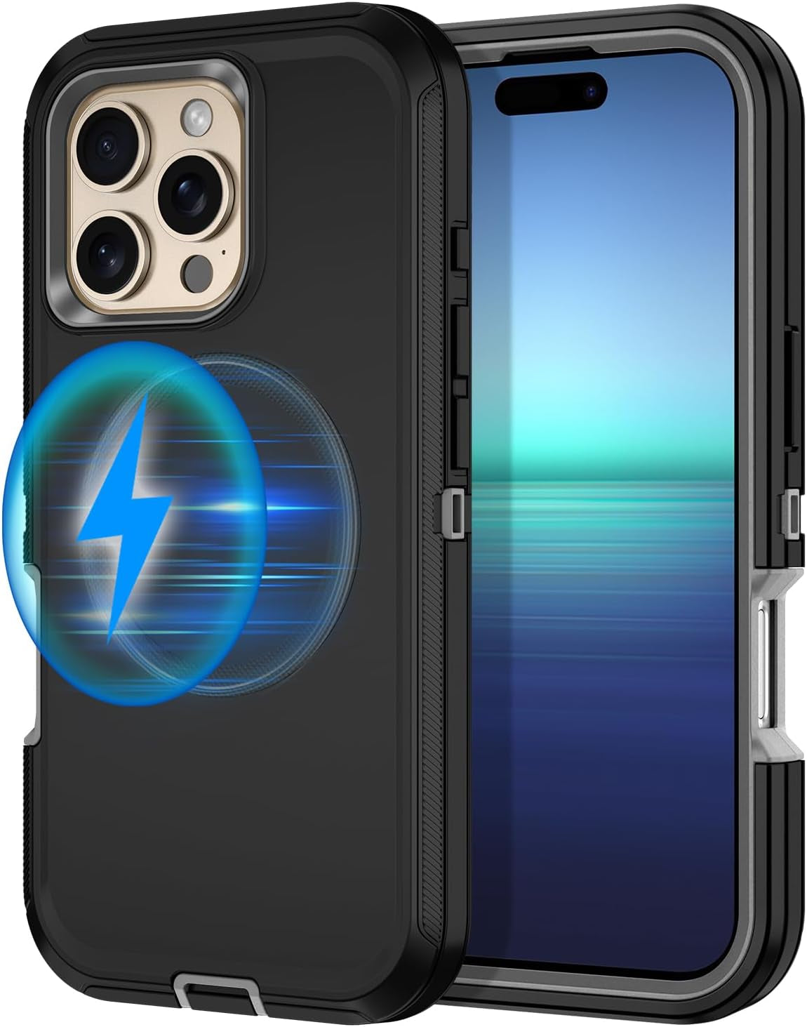 For Iphone 16E Case [Compatible with Magsafe] Shockproof 3-Layer Full Body Protection [Without Screen Protector] Rugged Heavy Duty Cover Case for Apple Iphone 16E 6.1",Turquoise