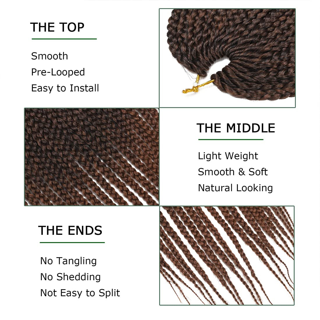 Crochet Box Braids Hair Pre Looped Goddess Box Braids Crochet Braiding Hair 7 Packs Crochet Box Braids 3X Box Braids Crochet Hair (14 Inch, T30)