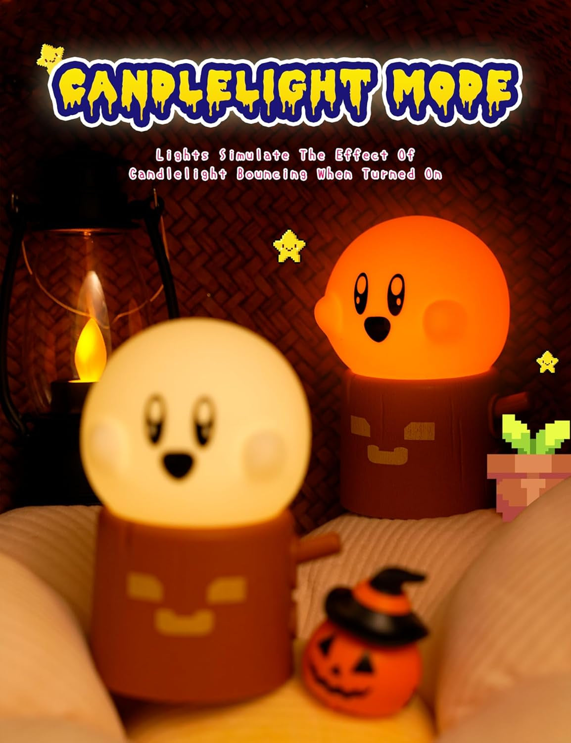 Cute Ghost Night Light, Warm Light Rechargeable Stepless Dimming Night Lights for Bedroom, Cute Little Buddy Ghost Anime Gifts, Funny Kids Room Decor for Teen Girls