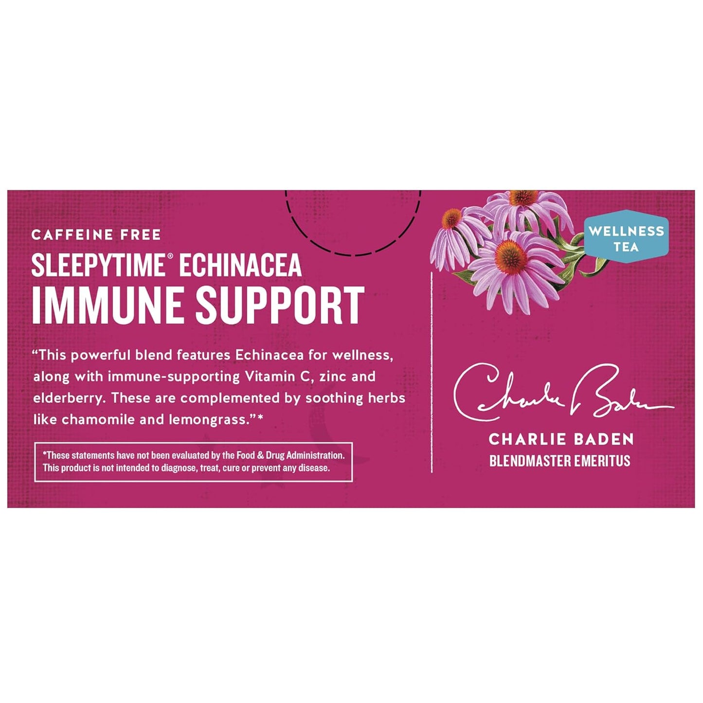 Sleepytime Wellness Echinacea Immune Boost, Caffeine Free, 20 Tea Bags Box TLBH