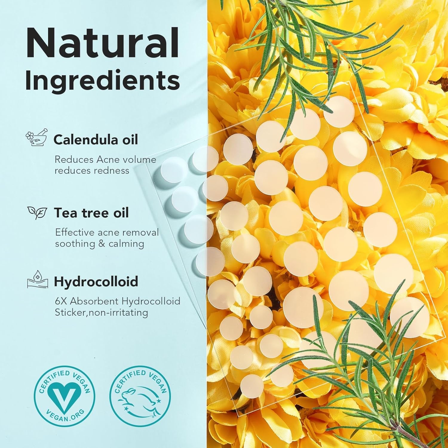 Acne Patch Pimple Patch, 4 Sizes 140 Patches Acne Absorbing Cover Patch, Hydrocolloid Invisible Acne Patches for Face Zit Patch Acne Dots Tea Tree, Calendula Oil