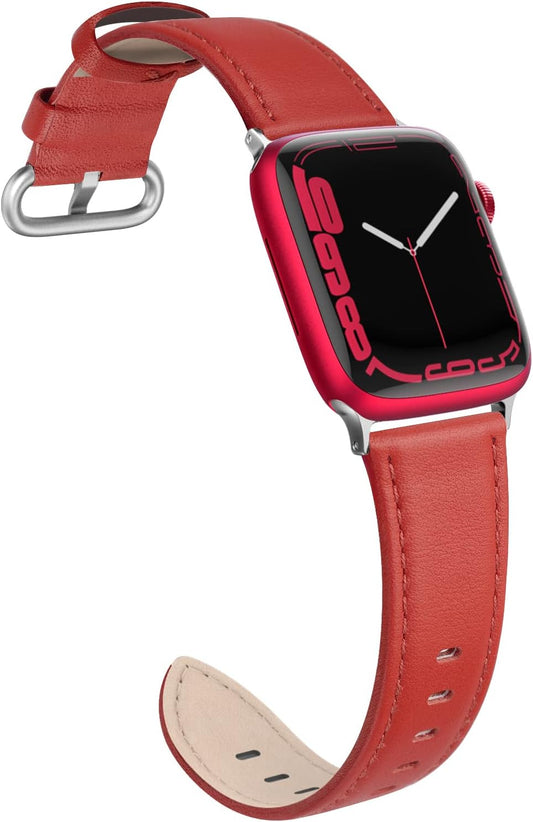 Leather Bands Compatible with Apple Watch 41Mm 38Mm 40Mm Band Women, Genuine Leather Band Replacement Strap Compatible for Iwatch Apple Watch Series 7 6 5 4 3 2 1 SE Sport Edition Women