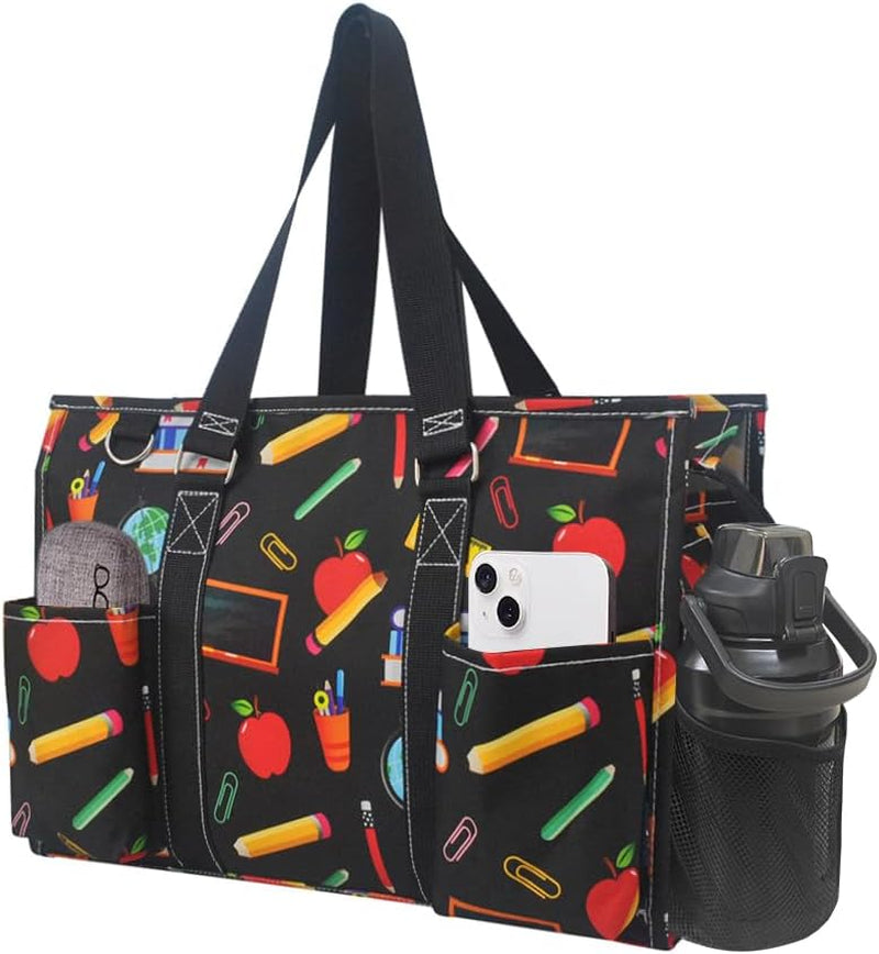 Utility Water Resistant Tote Bag, Top Zipper Closure, Perfect Gifts for Working Women, Nurses, Gym Bag