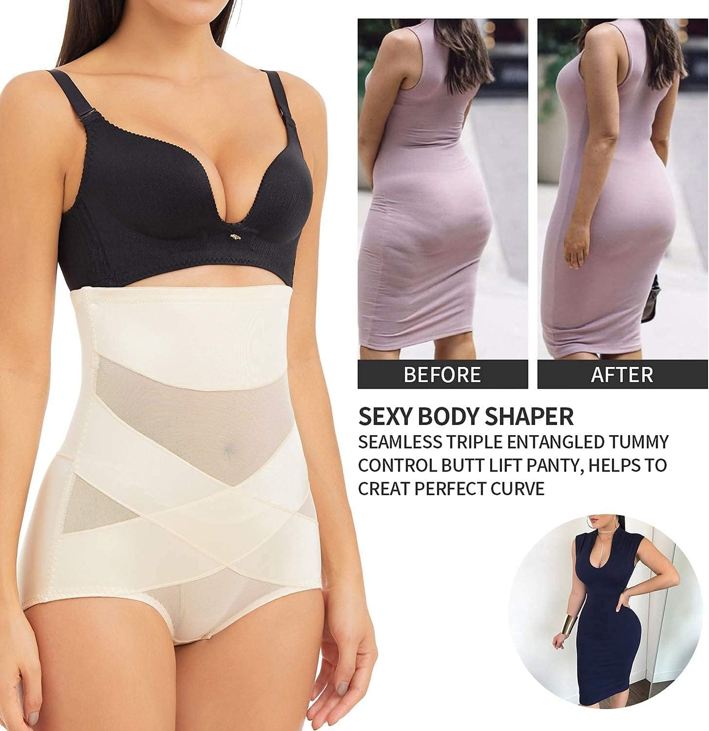Shapewear for Women Tummy Control - Body Shaper Slimming Spanks