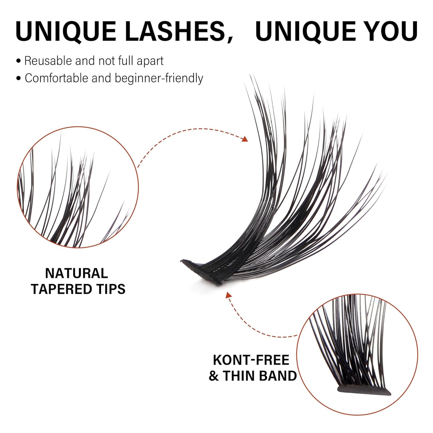 Lash Cluster 240Pcs Individual Lashes,8-16Mm Diy Lash Extension,D Curl Lash Clusters Wispy,3D Natural Lash Clusters Look like Eyelash Extension DIY at Home (Orange 40P-D-8-16Mix)