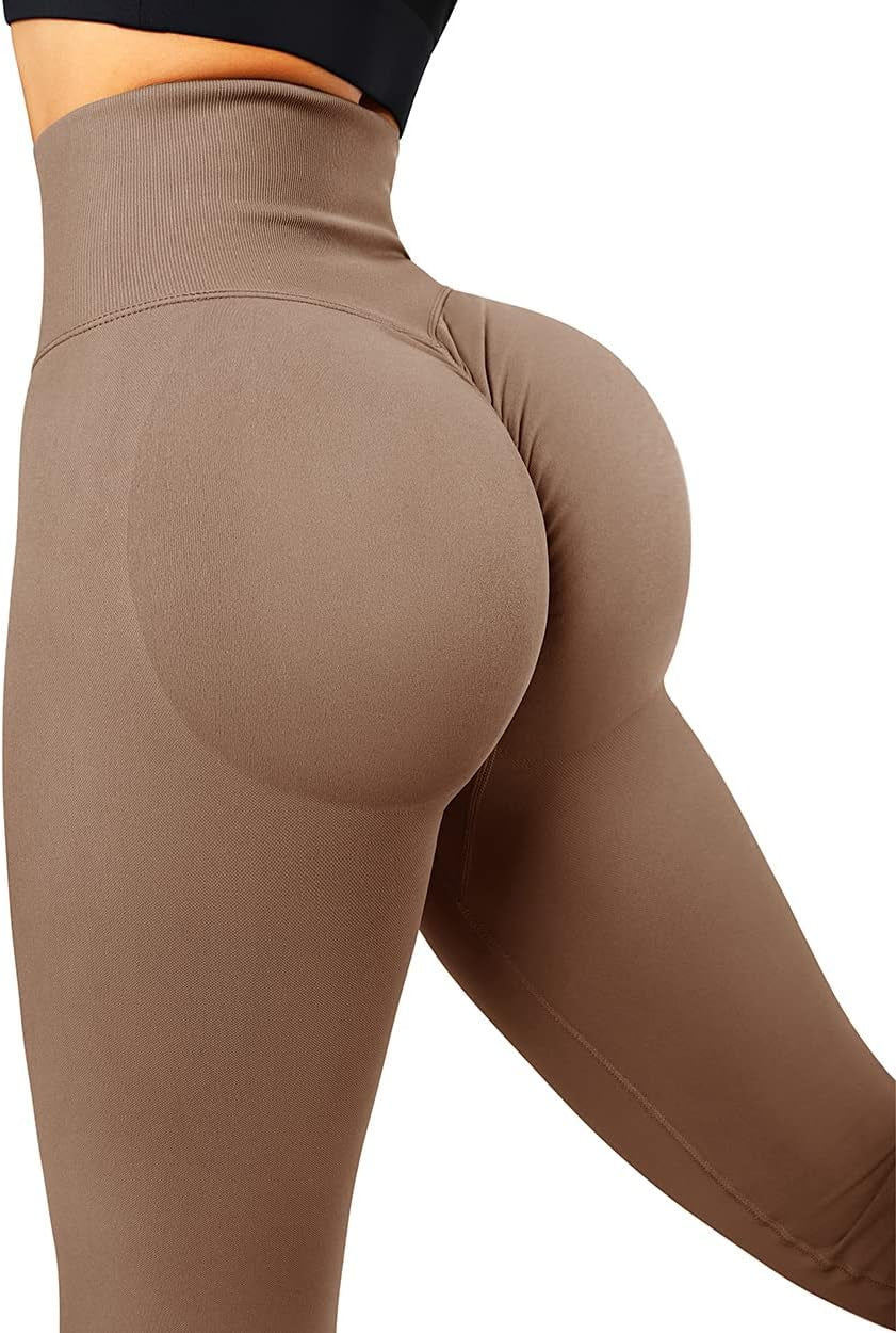 Women Crossover Seamless Leggings Butt Lifting High Waisted Workout Yoga Pants