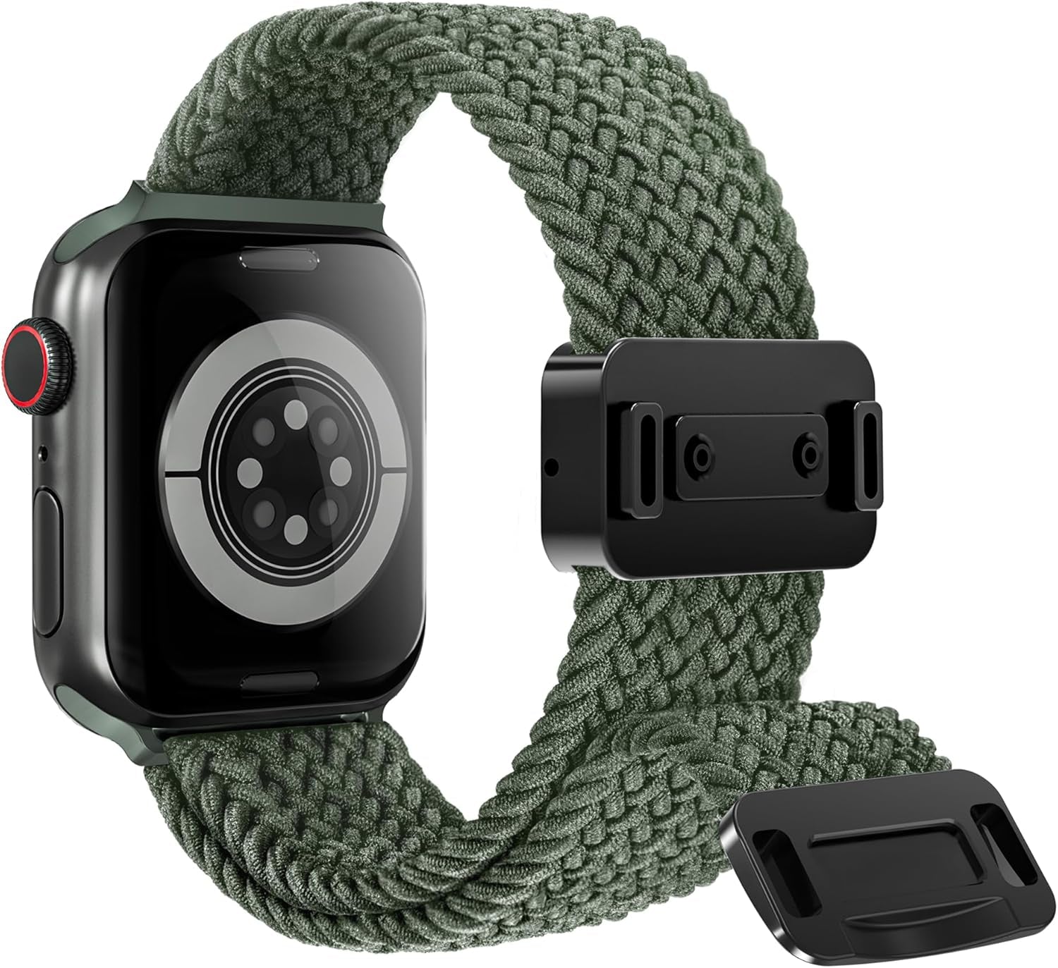 Magnetic Stretchy Watch Band Compatible for Apple Watch Band 38Mm 40Mm 41Mm,Comfortable Adjustable Straps Wristbands for Iwatch Series 9 8 7 6 5 4 SE 3 2 1 Ultra 1 2 Women Men, Army Green