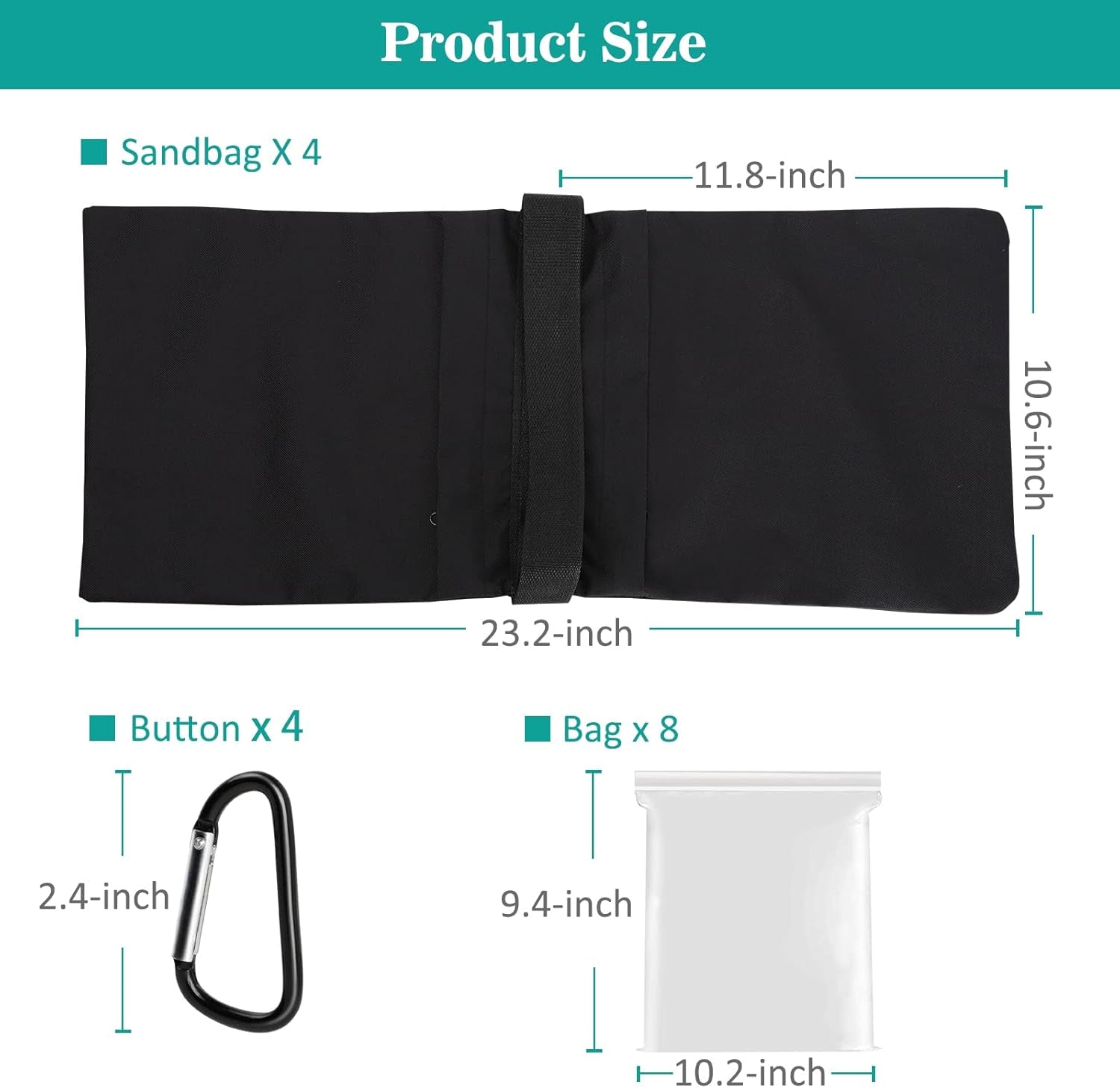 4 Packs Sandbags Weight Bags for Light Stand Photography Video Equipment, Heavy Duty Saddlebag for Backdrop Stand, Photo Tripod, Canopy, Pop up Tent, Umbrella Base, Fishing Chair, Picnic Table