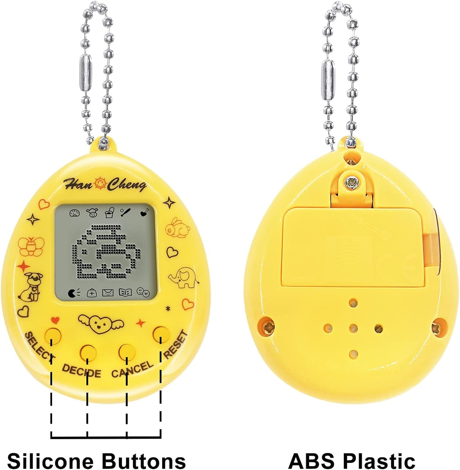 Virtual Pets Toy 3PCS Digital Pet Game Console Handheld Machine Toys Mini Electronic Animals with Key Ring Early Education Puzzle Gift for Children Kids (3 Colors Random) BanUK