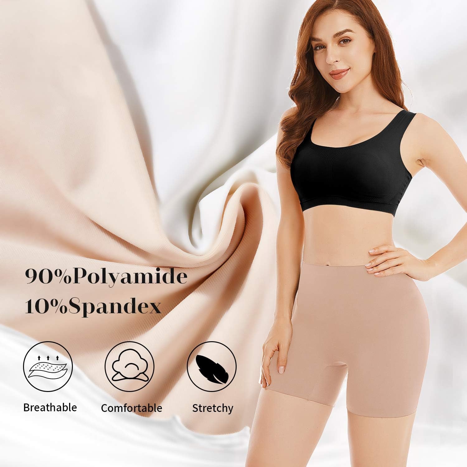 Seamless Slip Shorts for Women under Dress Shaping Boyshorts Panties Tummy Control Shapewear