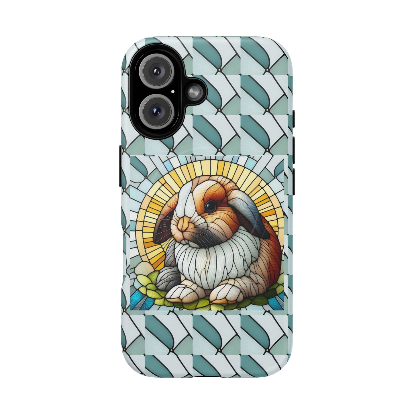 Holland Lop Rabbit Animal Stained Glass Design Tough Magnetic Cases