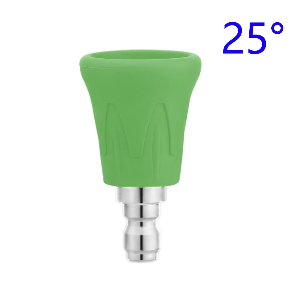 Pressure Washer Water Gun Nozzle Guard Power Washer Nozzle Tips Splash Proof Stainless Steel Nozzle 1/4" Quick Connect