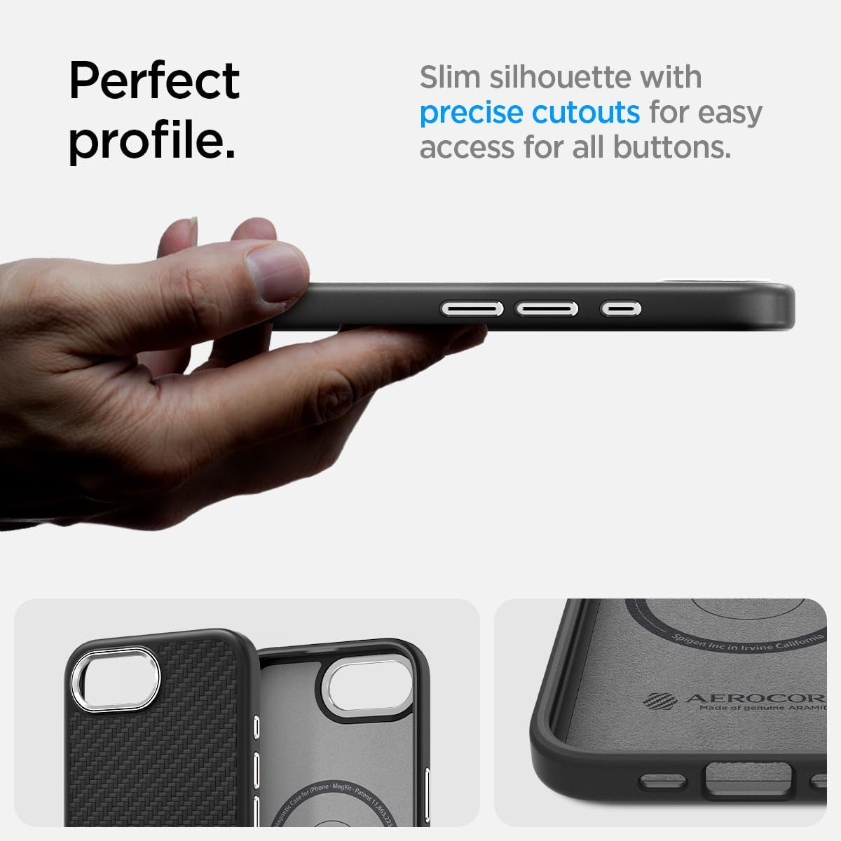 for Iphone 16E Case, Enzo Aramid [Compatible with Magsafe Accessories] [Military-Grade Protection] - Matte Black