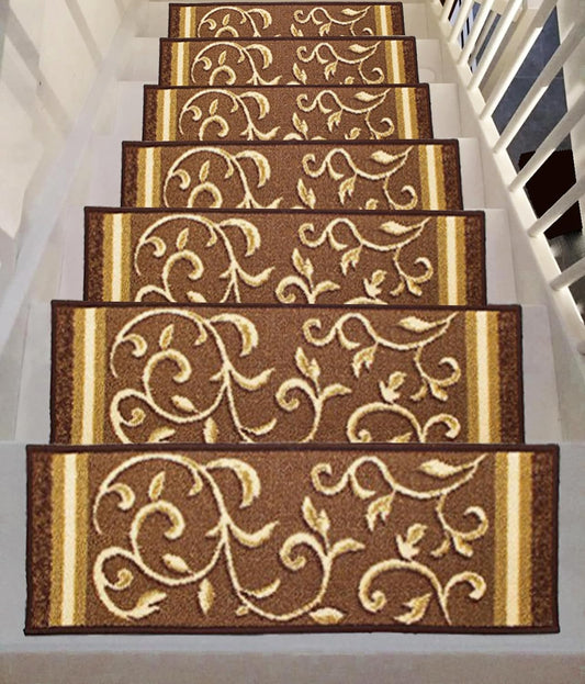 Rug Non-Slip Rubber Back Carpet Stair Treads - Skid Resistant Stair Mats (8.5" X 26") (7, 1923)