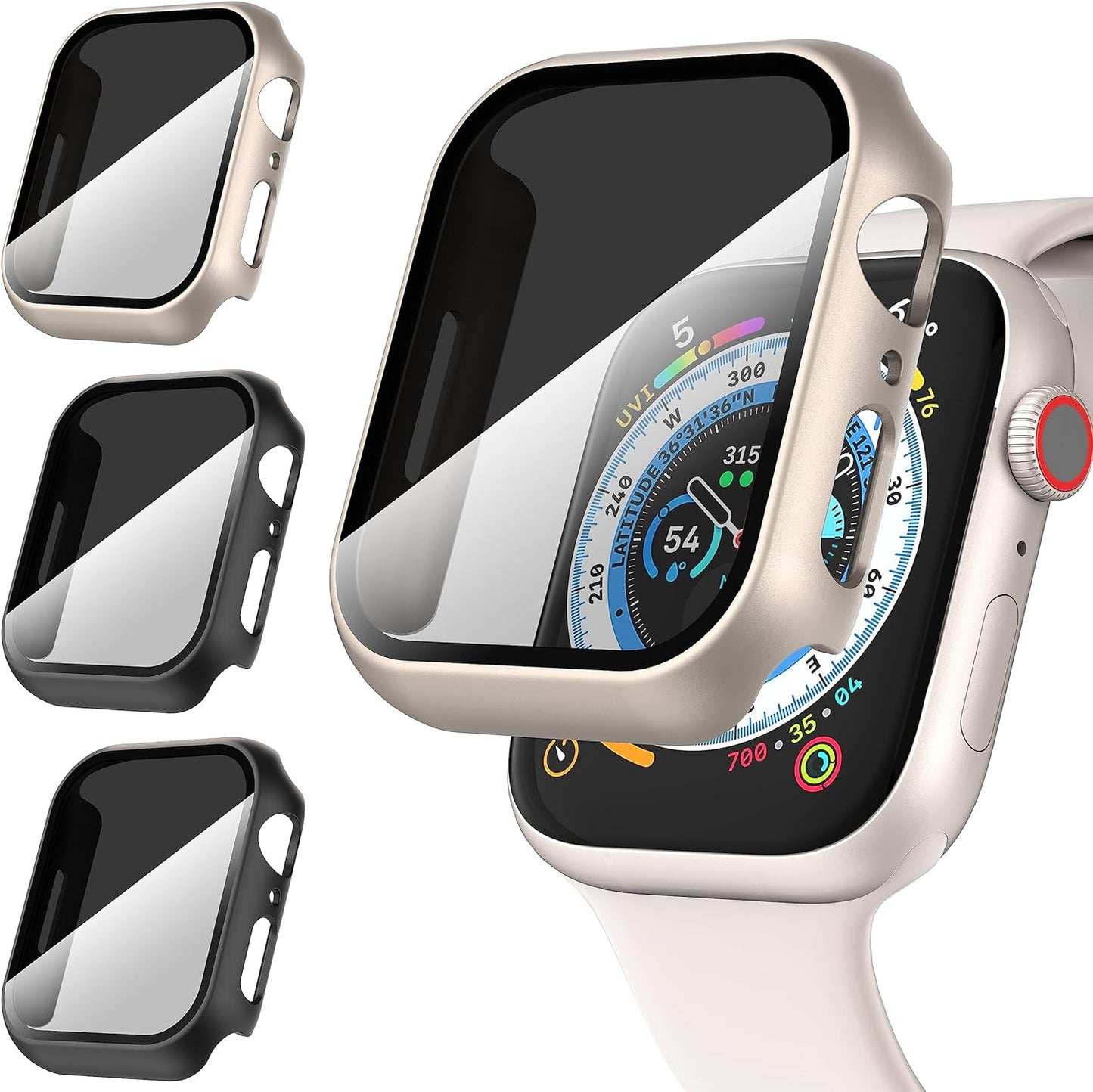 3-Pack for Apple Watch Ultra/Ultra 2 49Mm Privacy Screen Protector Case,[Anti-Peeping] Ultra-Thin Tempered Glass Case Cover for Iwatch Series 8/Iwatch Series 9 Ultra/Ultra 2 49Mm