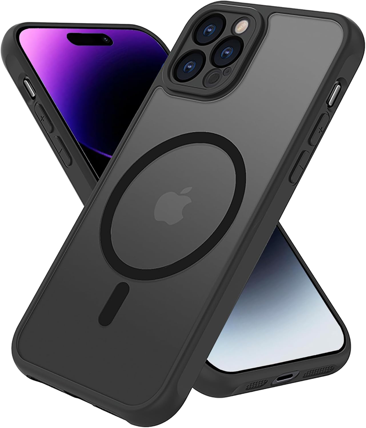 2025 New Magnetic for Iphone 16E Case,Compatible with Magsafe,Military Grade Drop Tested, Shockproof Matte Translucent Hard Back Slim Protective Case.Black Magnetic Circle.