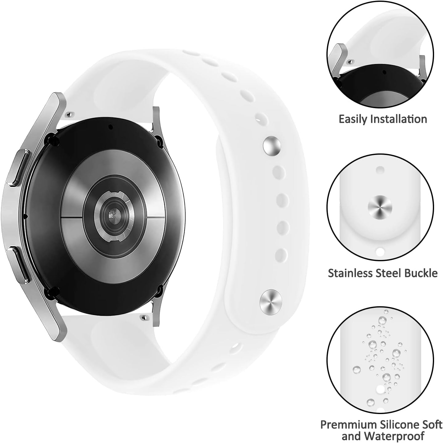 Soft Breathable Silicone Strap Compatible with Samsung Galaxy Watch 3 45Mm, 22Mm Sport Silicone Wristband for Samsung Gear S3 Classic/Frontier