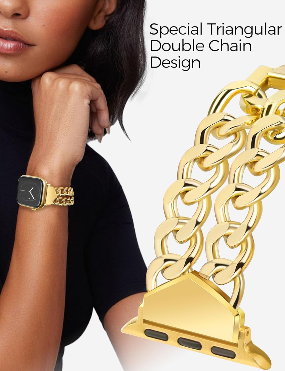 40Mm Soft Flexible TPU Case and Metal Bands Compatible for Apple Watch Series 6/5/4/SE, Gold