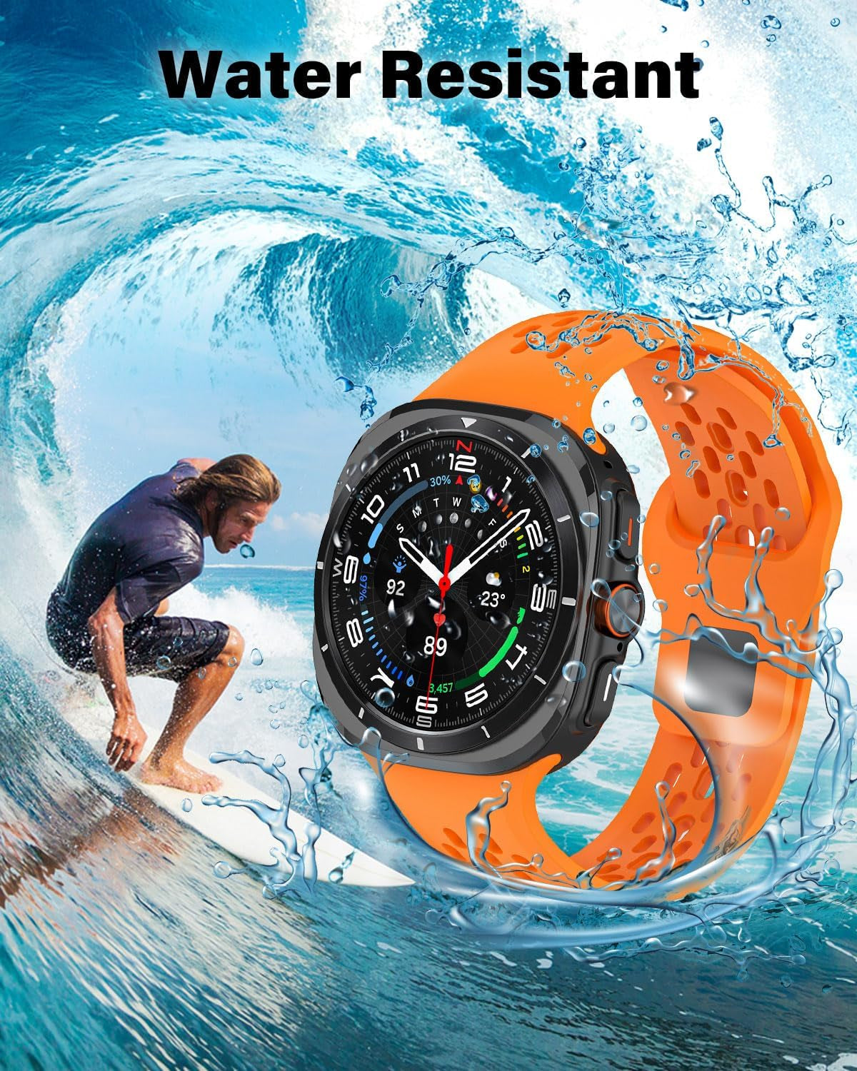 Sport Band Compatible with Samsung Galaxy Watch Ultra Bands, Soft Silicone Breathable Strap for Samsung Watch 7 Ultra 47Mm 2024 Men Women