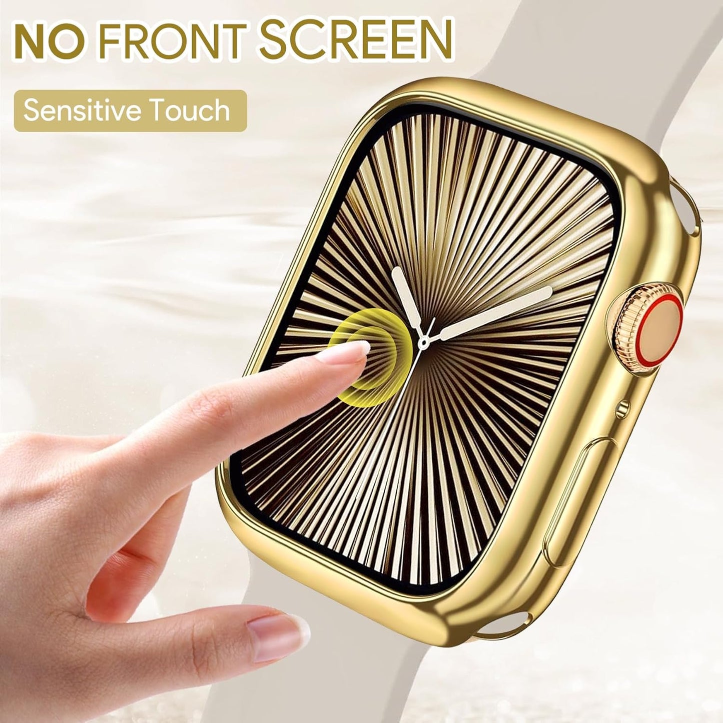 40Mm Soft Flexible TPU Case and Metal Bands Compatible for Apple Watch Series 6/5/4/SE, Gold