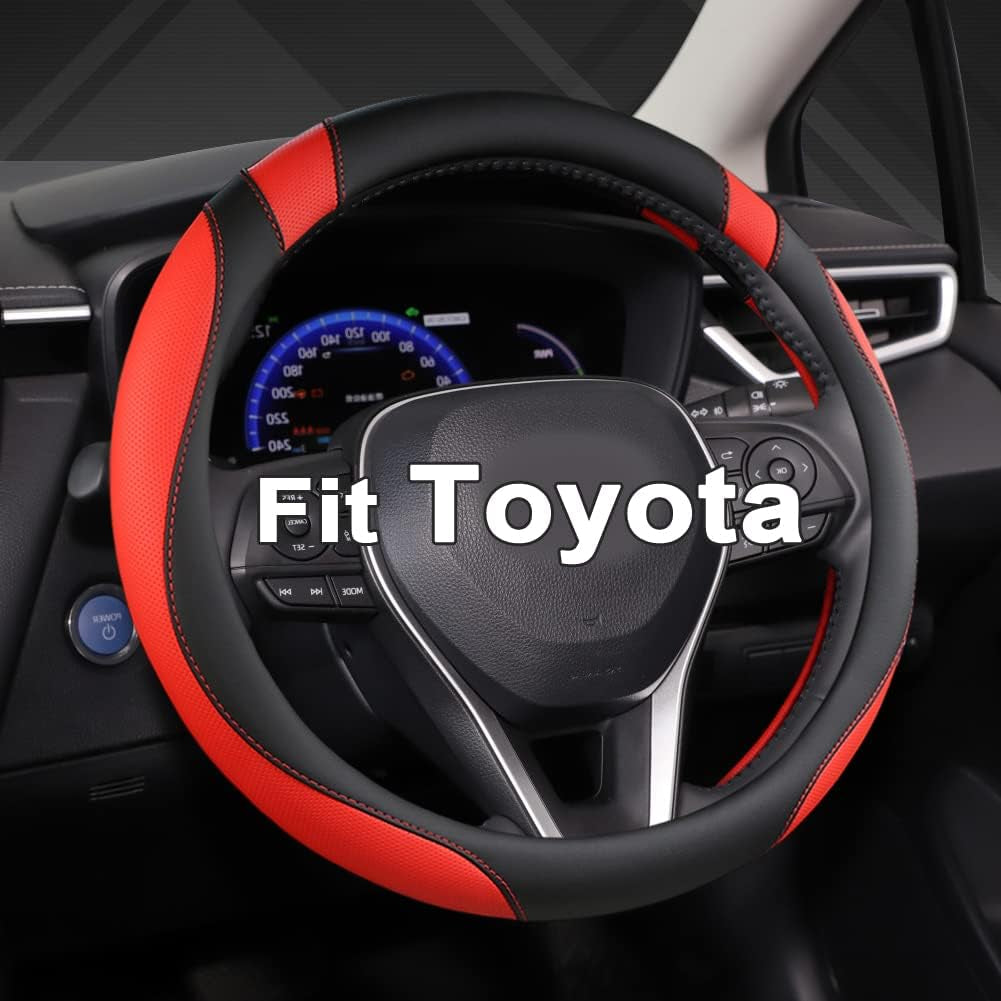 Customized Auto Car Steering Wheel Cover for Toyota (Black)