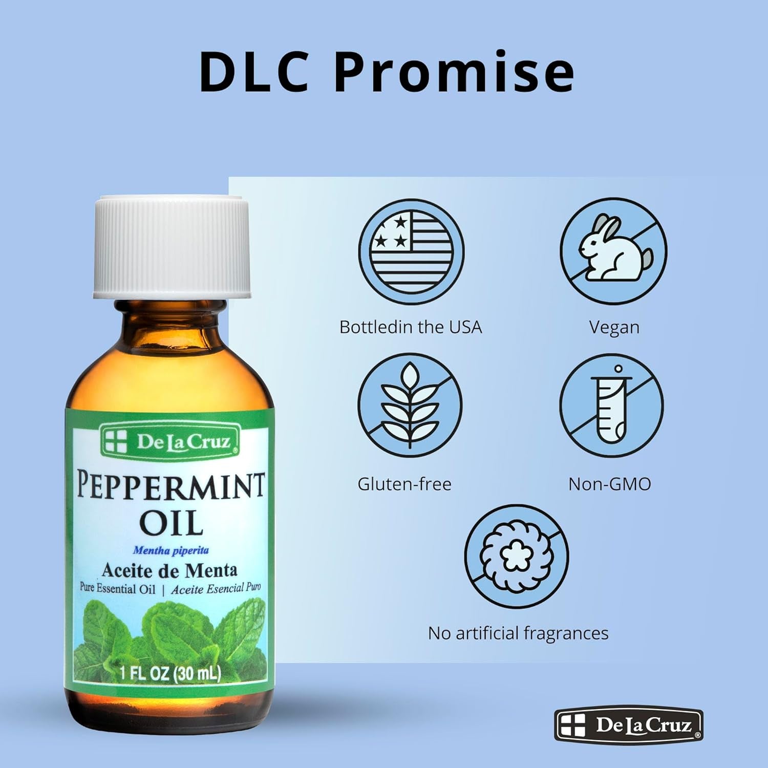 Peppermint Essential Oil - 100% Peppermint Oil for Aromatherapy - Steam Distilled - 1 Fl OZ TLBH