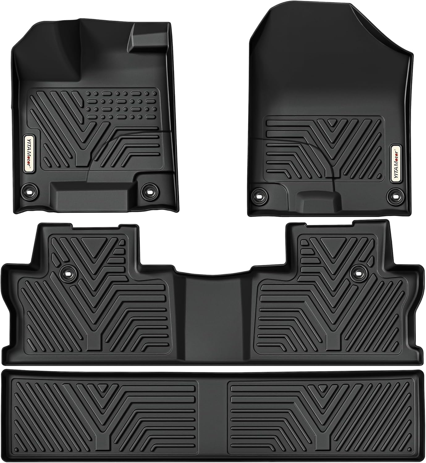 9PCS Tesla Model Y Floor Mats 7 Seater 2024 2023-2021 Cargo Mats Full Sets All-Weather Floor Mats for Model Y 2024 Accessories ,3D Anti-Slip Rear Trunk Mat Cargo Liners Interior