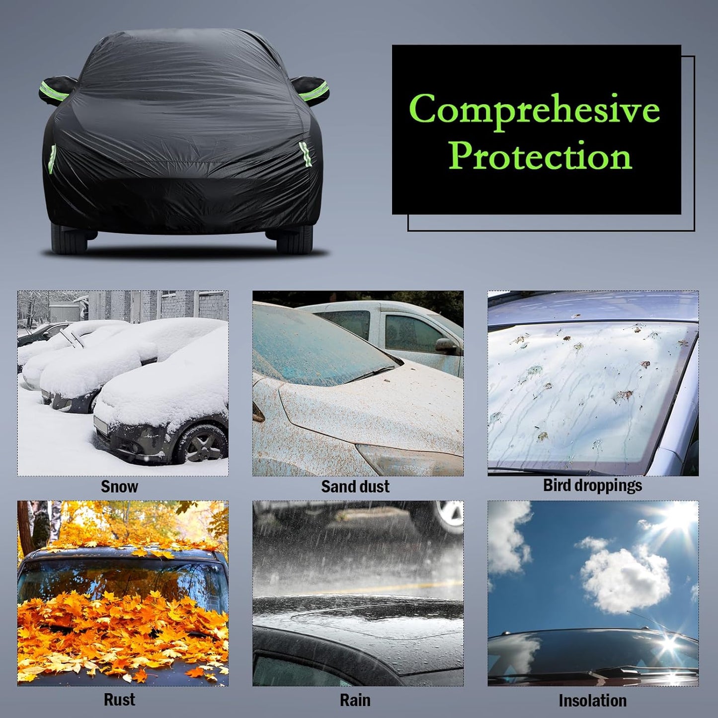 Car Cover Custom Fit for Honda CRV 1997-2025, Toyota RAV4 1996-2025, Waterproof All Weather for Automobiles Full Exterior Cover Rain Sun Snow Protector with Door Zipper
