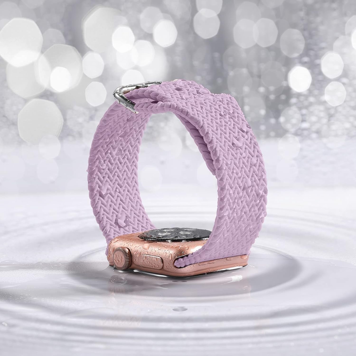 Compatible with Apple Watch Band 38Mm Women Men Series 6, Comfortable Flexible Textured Weave Pattern Sport Wristband for Apple Watch SE 40Mm Series 6 5 4 3 2 1, Lavender