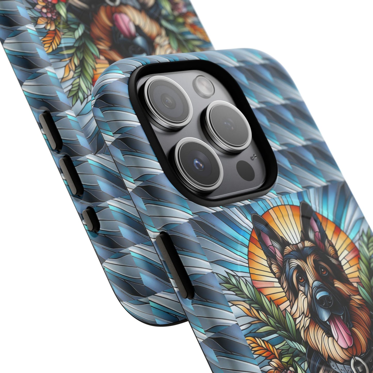 German Shepherd Stained Glass Tough Magnetic Cases