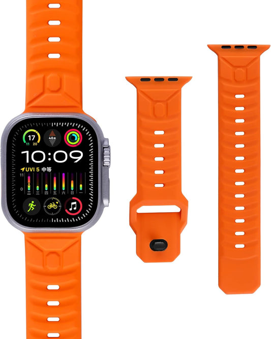Band Compatible with Apple Watch 42Mm 44Mm 45Mm 49Mm, Replacement Silicone Sport Strap for Iwatch Series Ultra 9/8/7/6/5/4/3/2/1 SE Men Women