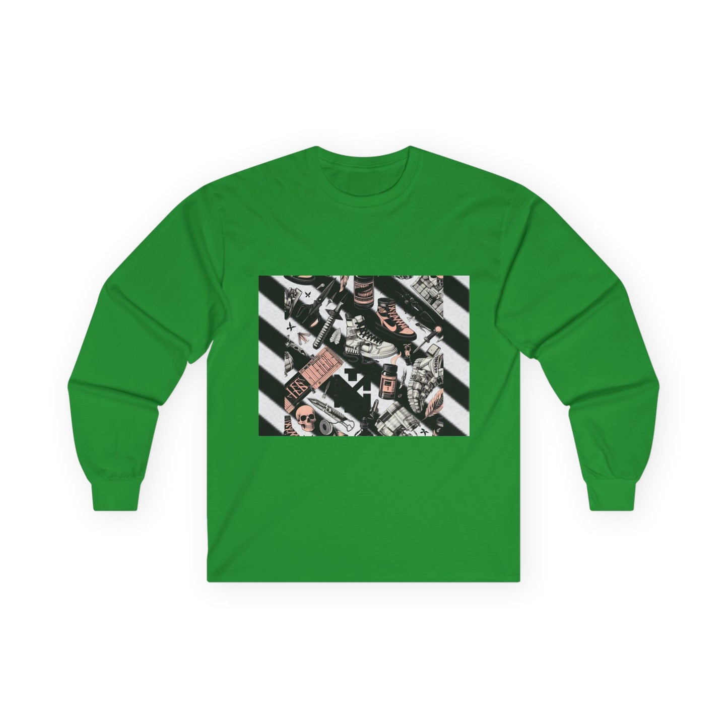 Vintage Off-White Inspired Graphic Long Sleeve Tee