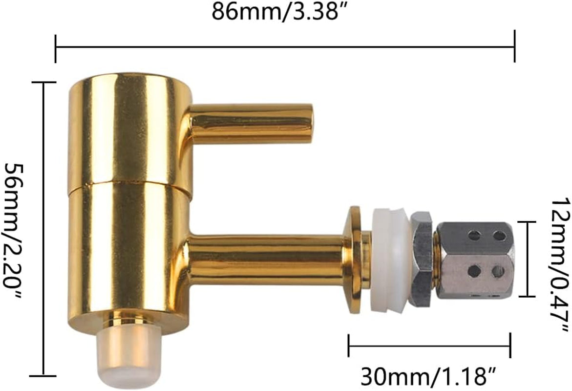 Beverage Dispenser Faucet Stainless Steel Spigot Gold Chrome Valve Replacement Tap No-Lead with Anti-Clogging Cap for Glass Jar Wine Beer Barrel Drink Dispenser by Gwenb（0.47”/12Mm）