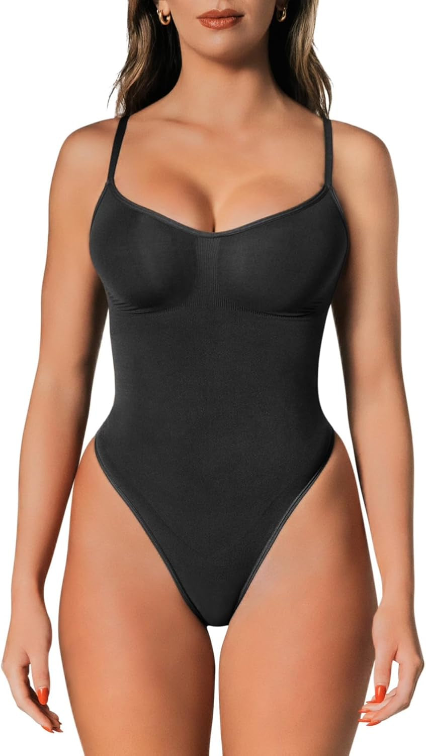 Shapewear Tummy Control Bodysuit Thong or Brief: Sculpting Shaper Tank Top Shapewear Bodysuit: Snatched Waist Body Suit