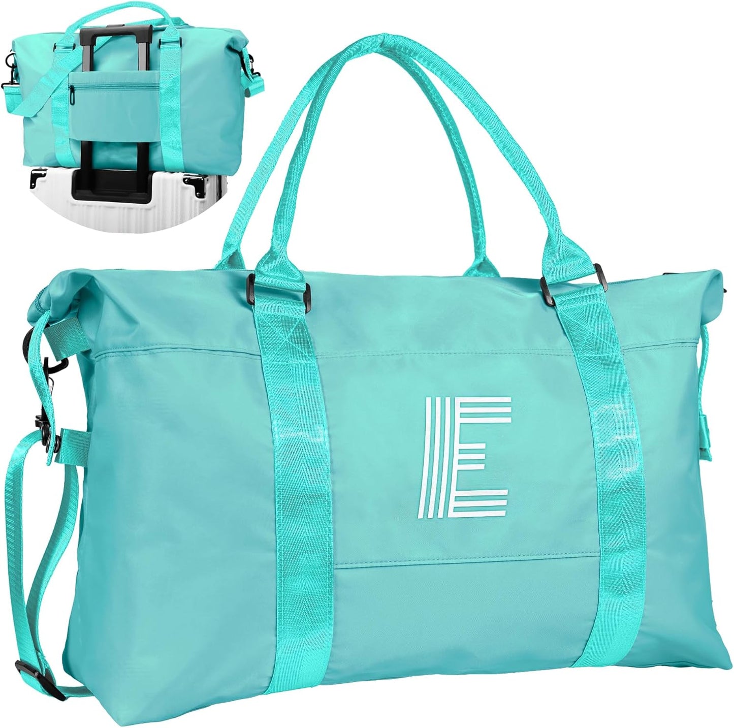 Bridesmaid Gifts, Teacher Appreciation Gift, Initial Travel Duffel Bag, Kids Duffel Bag,Personalized Weekender Bag, Birthday Gifts for Women Gifts for Teen Girls (Letter S)