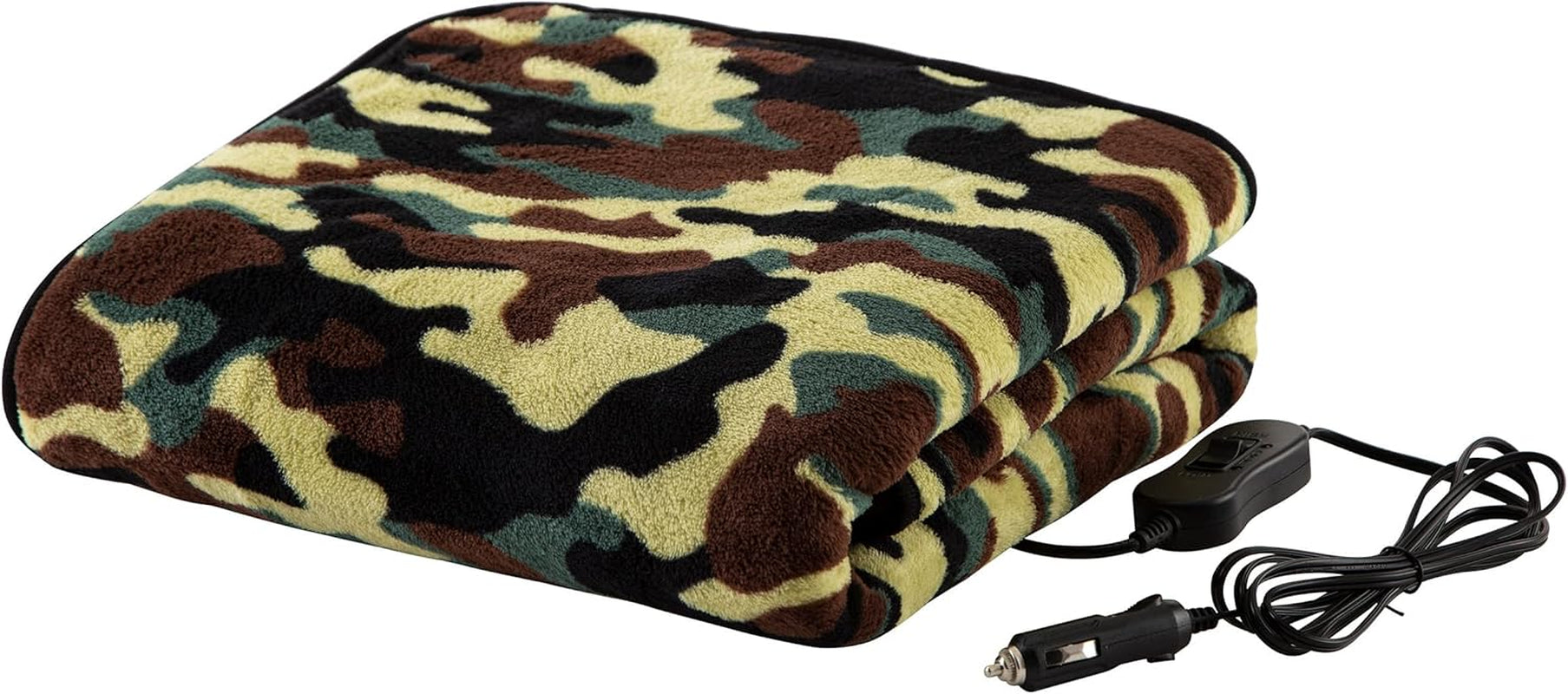 Heated Car Blanket - 12-Volt Electric Blanket for Car, Truck, SUV, or RV - Portable Heated Throw - Camping Essentials by  (Black Plaid) TRUCK DRIVER