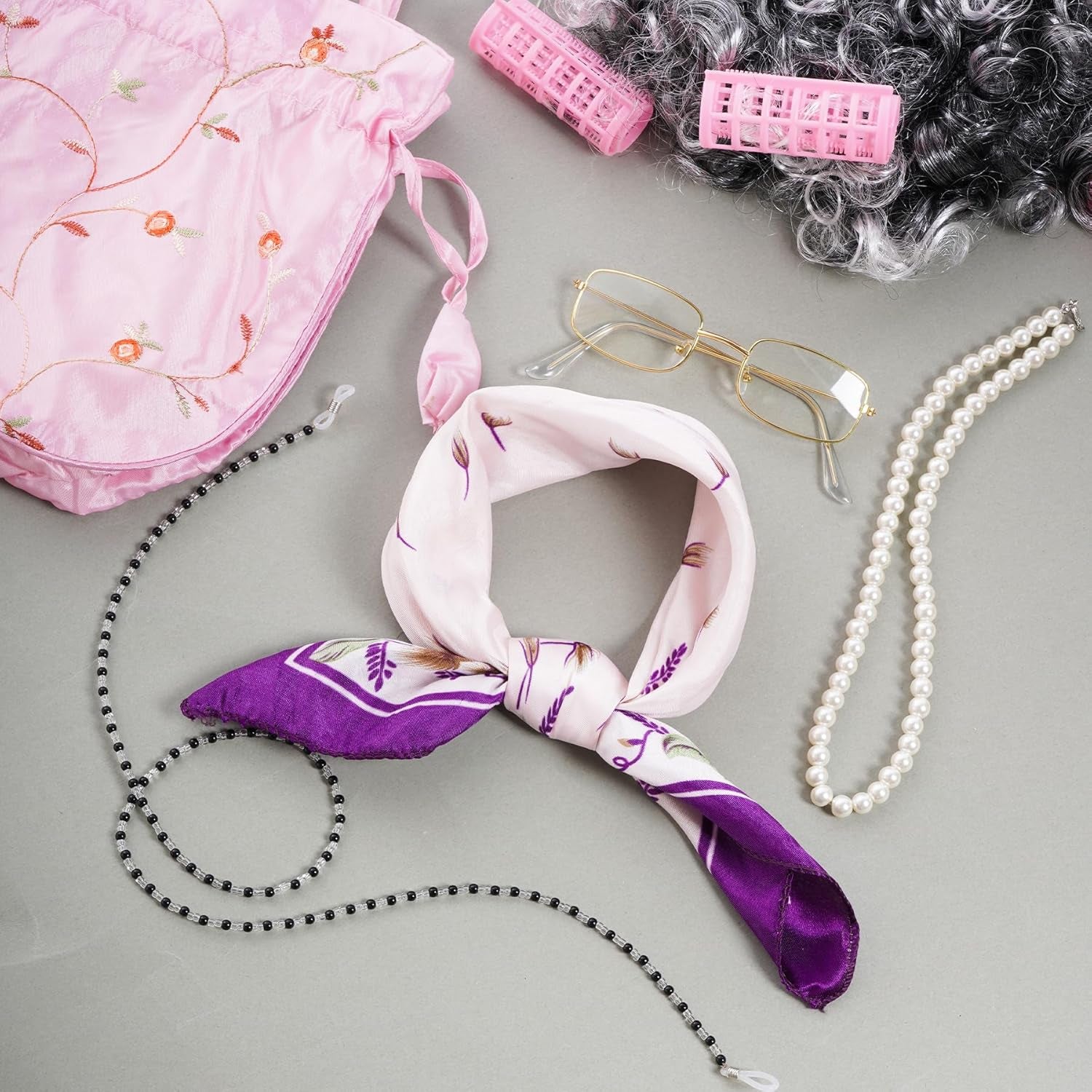 Old Lady Costume 100 Days of School Costume Halloween Old Lady Wig Costume Grandma Costume